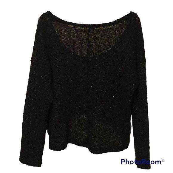 Urban Outfitters Sparkle & Fade Shimmer Knit 3/4 Sleeve Crop Top - Picture 3 of 8